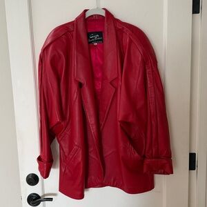 Vintage red leather jacket L